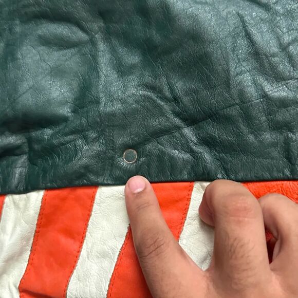 Vintage Jeff Hamilton NCAA Miami Hurricanes Orange Bowl Leather Jacket Size M - Picture 10 of 16